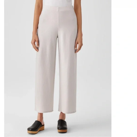 NWT EILEEN FISHER 100% Wool Jersey Wide Leg Pant - Picture 4 of 12